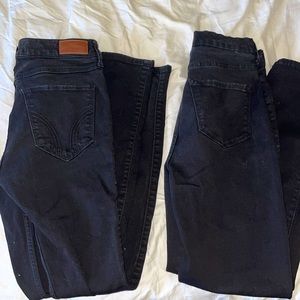 Bundle fashion nova and Hollister skinny black jeans both size 28